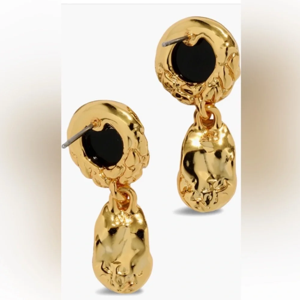 ALEXIS BITTAR • Brut Black Coin Drop Earrings